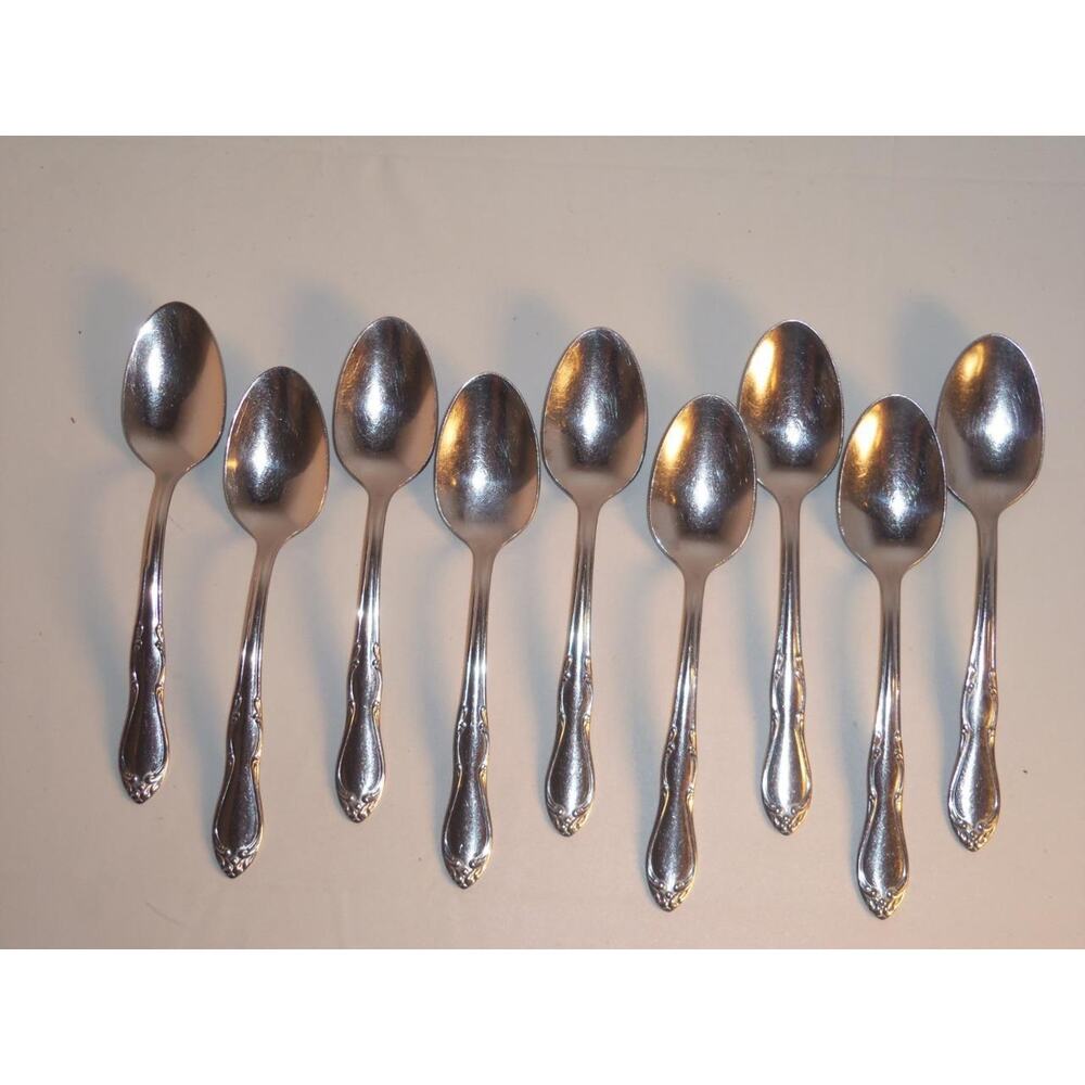 9 Teaspoons Homestead Simeon & George H Rogers Co Stainless -0515S14